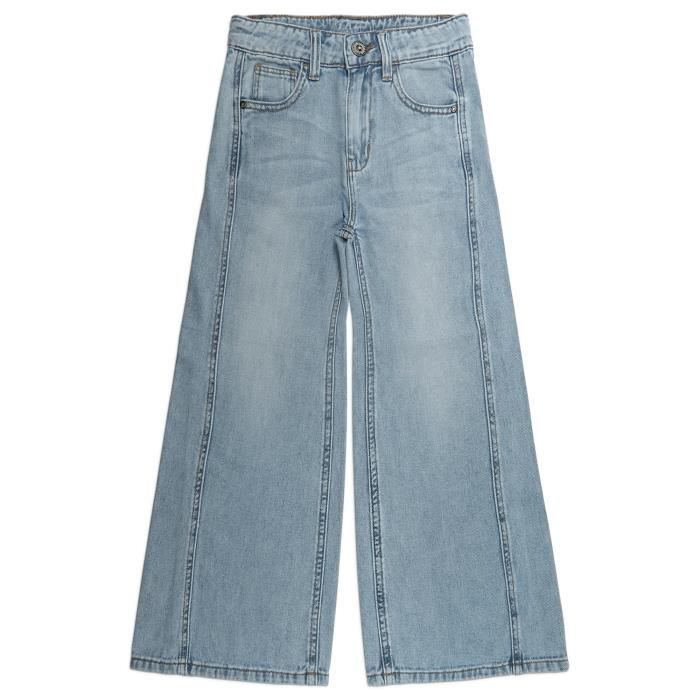 KIDSCOOL SPACE Jeans evases pour filles pantalon en denim d ete Little Big Girl Bell Bottom Bleu Cdiscount Pret a Porter