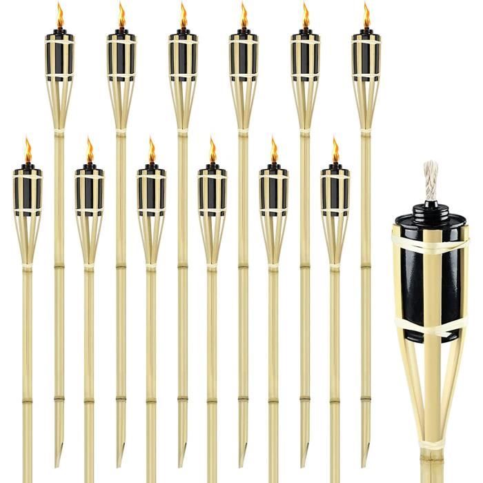 Torches En Cire Hussala Diamond 45 Min - Lot De 10 Pièces Avec Manche Bois