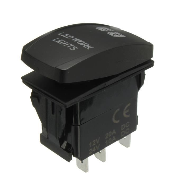 Interrupteur à Bascule LED 12V Pour Tableau De Bord - Cache Bouton Coloré - Compatible SPST Marche/arrêt - Installation Facile