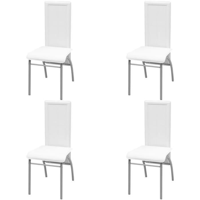 chaise de salle à manger 4 pcs lot de 4 chaises blanc
