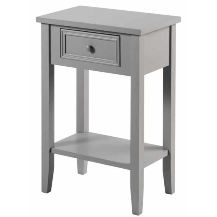 Table De Chevet Charme 67cm Gris Clair Achat Vente Chevet