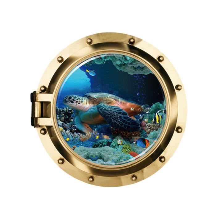 1 pc autocollant 3D sous-marin fenêtre papier pein