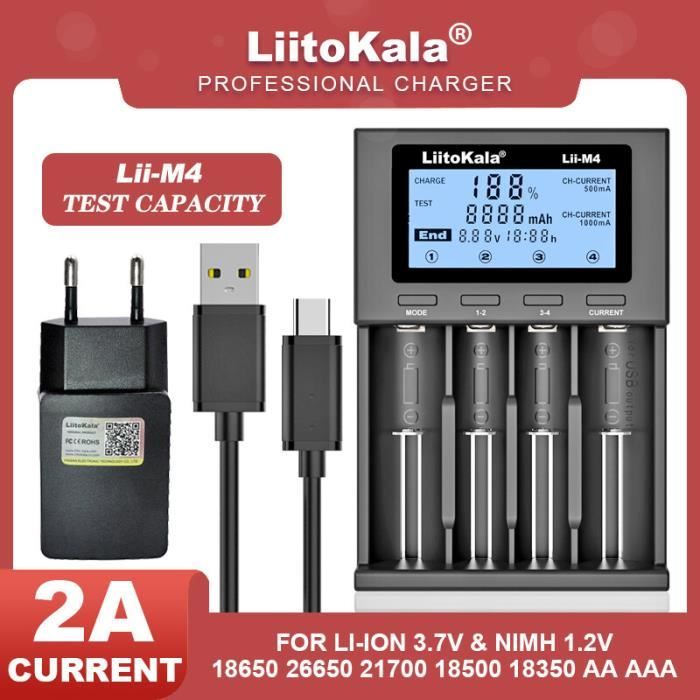 Chargeur De Piles Universel LiitoKala Lii-S8 - 8 Emplacements, Écran LCD, Pour Li-ion, NiMH, 9V, Etc.