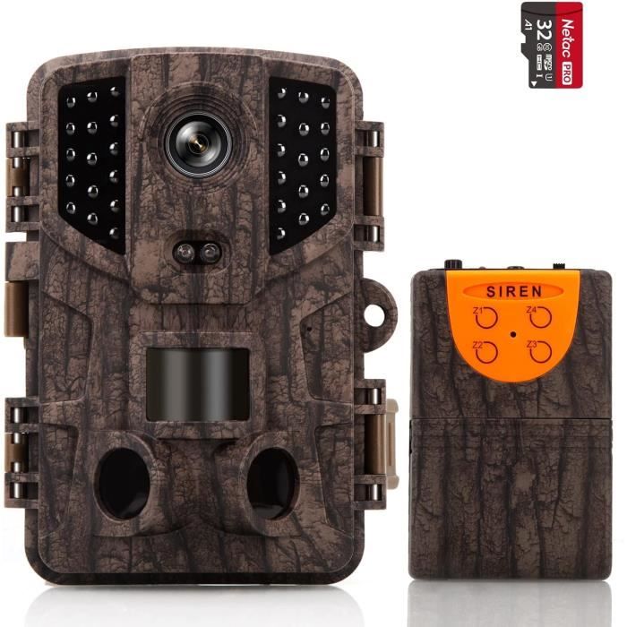 LMHOME Caméra de Chasse WiFi 4K/32MP Full HD avec Carte SD 32Go, Vision