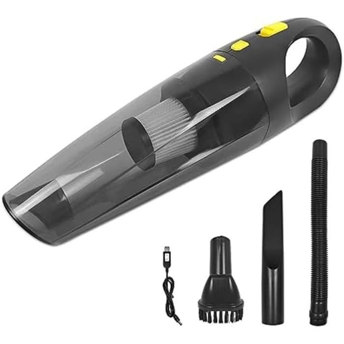 Aspirateur De Voiture Sans Fil - Puissance 6000Mpa, Batterie 1200mAh, Recharge USB-C, 5 Couleurs Au Choix