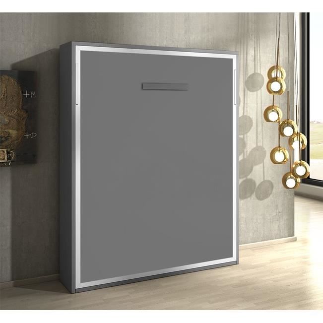 Armoire Lit Escamotable Joy Gris Mat 160x200 Achat Vente Lit