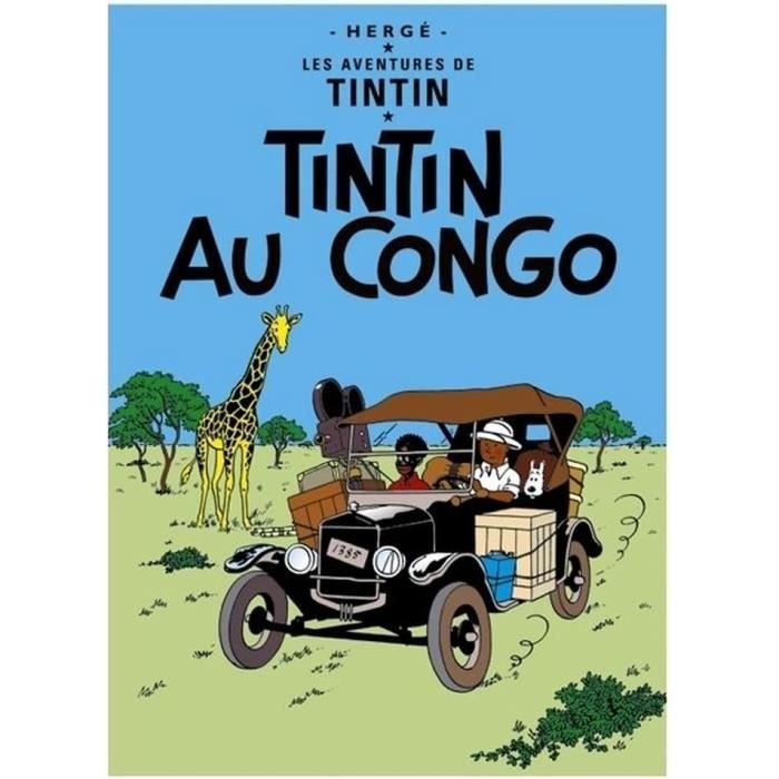 Poster Tintin Au Congo Moulinsart - 70x50cm - Affiche Officielle De L'Album De Tintin