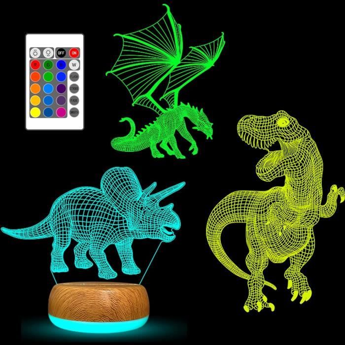 Veilleuse 3D Dinosaure Tesoyzii – 16 Couleurs Avec Télécommande – Cadeau Enfant