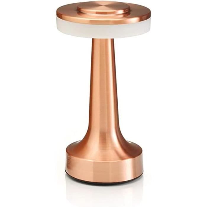 Auraglow AG717C Kensington Touch-Tischlampe – Wiederaufladbar, IP44, 60h Laufzeit – Kupfer, Für Garten & Innen