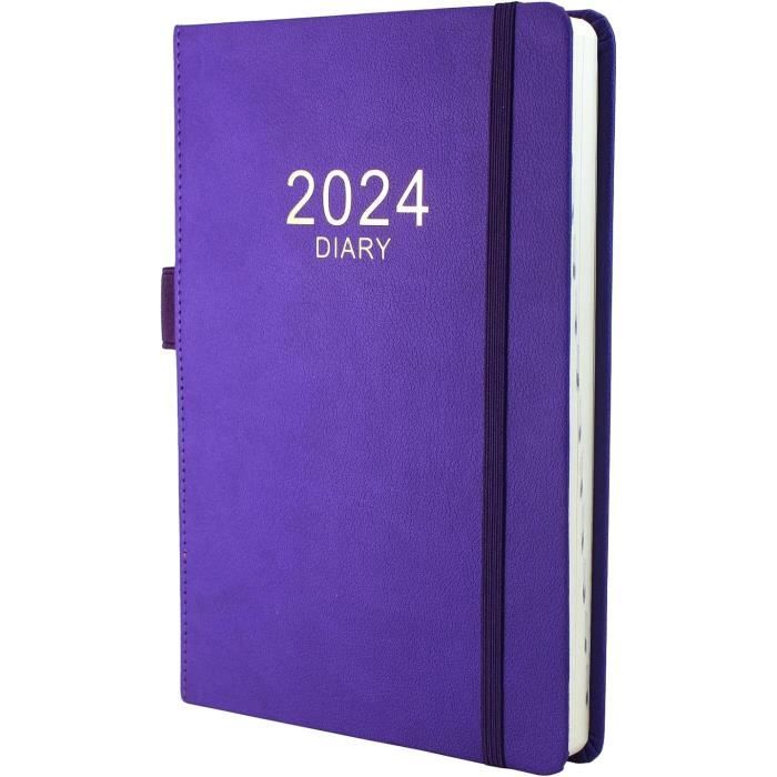 Agenda Scolaire 2025-2026 Jour Par Page - Format A5, Couverture Similicuir Violet, Organiseur étudiant Et Pro