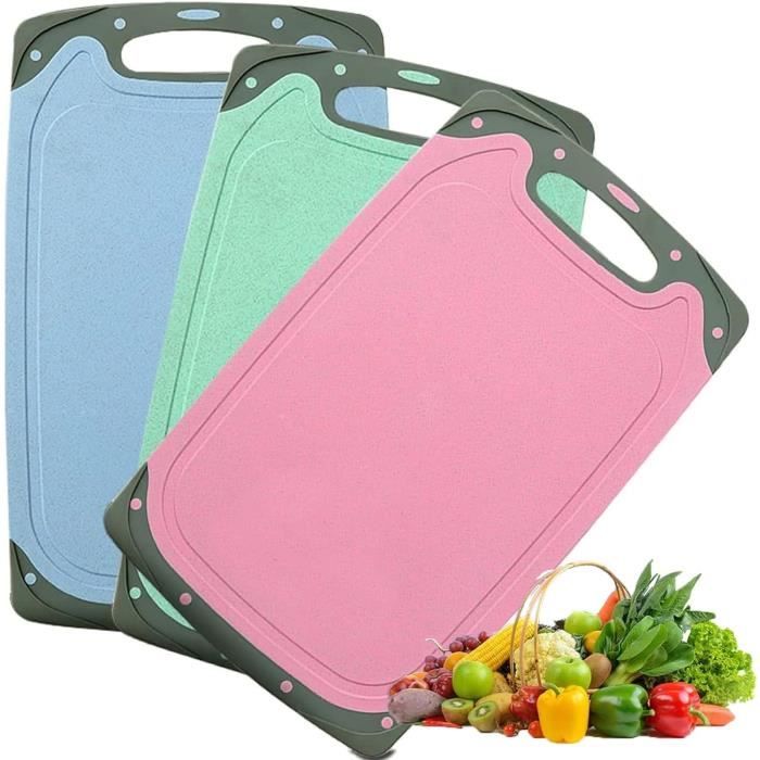 Bieiyhe Lot De 6 Set Planche A Decouper Plastique, Planche De Cuisine Sans Bpa, Ensemble Planche à Decouper Avec Poignée, Chopping Board, Cutting Board Plastic, Planche Antidérapante Antibactérienne