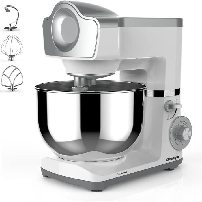 Robot Pâtissier Professionnel 1000W – Bol 6L – 6 Vitesses – Batteur Mélangeur – Noir