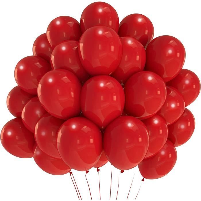 DAZAKA Ballons Anniire Rouge 50 Pièces - 12 30 cm - LATEX NATUREL  Biodégradable Ballon Gonflable Hélium Balloauuche Décorat69 - Cdiscount  Maison
