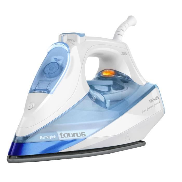 Fer à repasser Taurus Agatha 2800 de 2800W, jet de vapeur de 170g/min, capacité de 360ml, filtre anti-calcaire