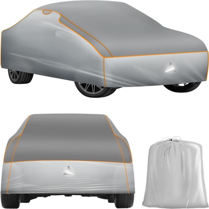 TECTAKE Bâche de voiture anti-grêle imperméable et respirante avec sangle réglable en longueur - Taille XL 533x178x120cm