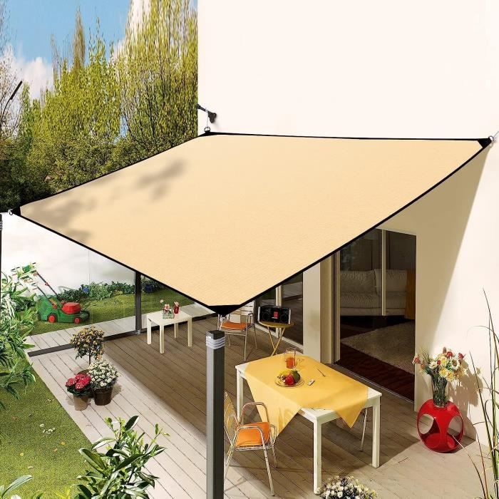 2x3M Voile D'Ombrage Rectangulaire, Toile Ombrage Toile D'Ombrage