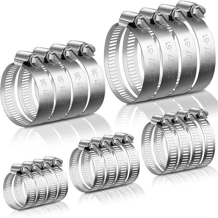 Collier De Serrage Pour Tuyau, Avec Vis Sans Fin, Acier Doux Galvanisé, 13 20mm ( Prix Pour Sachet De 5