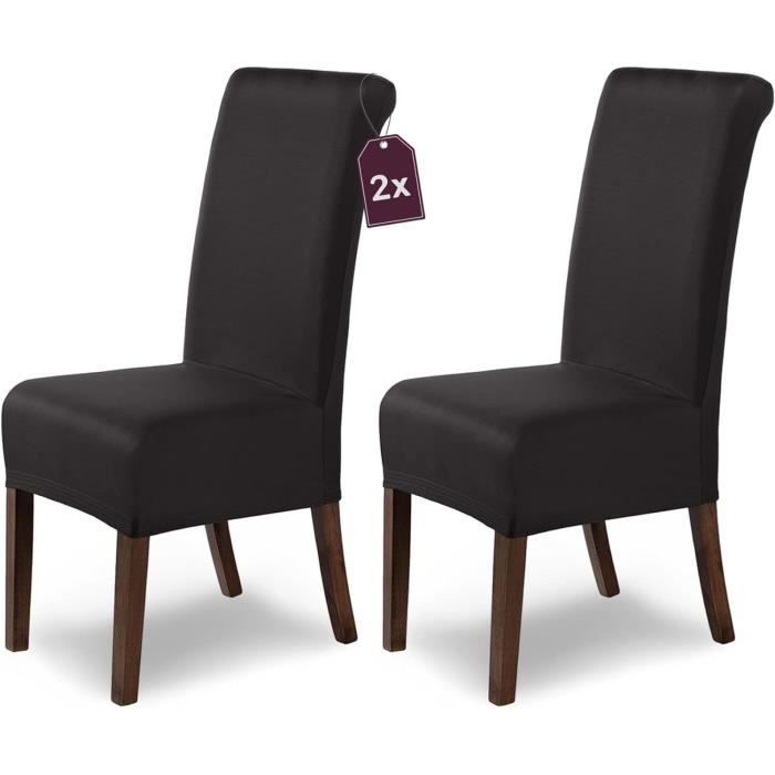 Housse Elastiche Per Sedie Marie - Set Da 4 Nere, Coprisedie Anti-macchia Per Salotto E Cucina - Foto 10