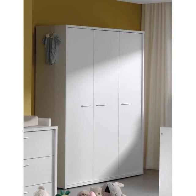 Armoire Penderie Et Lingere Enfant 3 Portes Poignees En Metal
