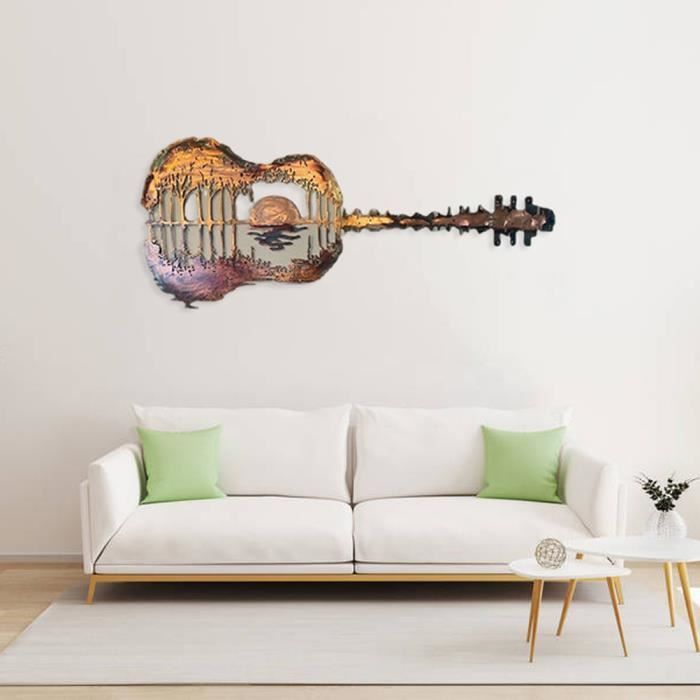 VGEBY Décoration murale en métal Guitare - Idée cadeau unique pour studio  de musique, bureau ou maison - Cdiscount Maison