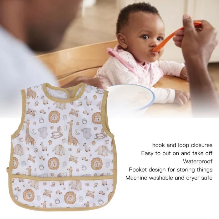 Yealoo Lot De 5 Bavoirs Manches Longues Bébé – Imperméable Avec Poche, 3-30 Mois, Tablier Repas