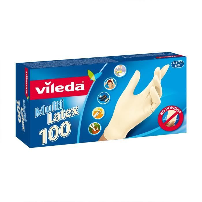 gants jetables vileda multi latex 100 pieces en caoutchouc achat vente gant gants jetables vileda multi cdiscount