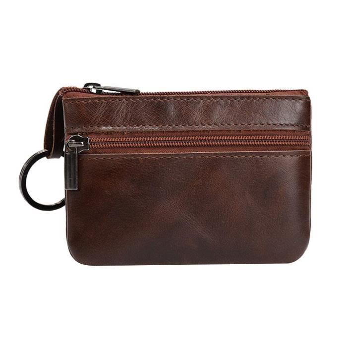 Petit Porte Monnaie En Cuir Pour Homme Mini Sac De Rangement Fermeture Eclair 10 5 7 5 0 6cm Brun Fonce M4269 Cdiscount Bagagerie Maroquinerie