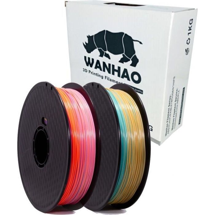 PLA PREMIUM WANHAO ARC EN CIEL 1kg, 1.75mm filament pour imprimante 3D