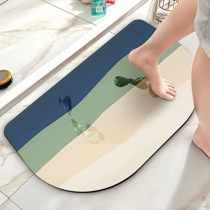 Tapis de bain en diatomite,tapis de douche à séchage rapide,antidérapant,anti-moisissure,pour la salle de bain,etc.(60x40cm)