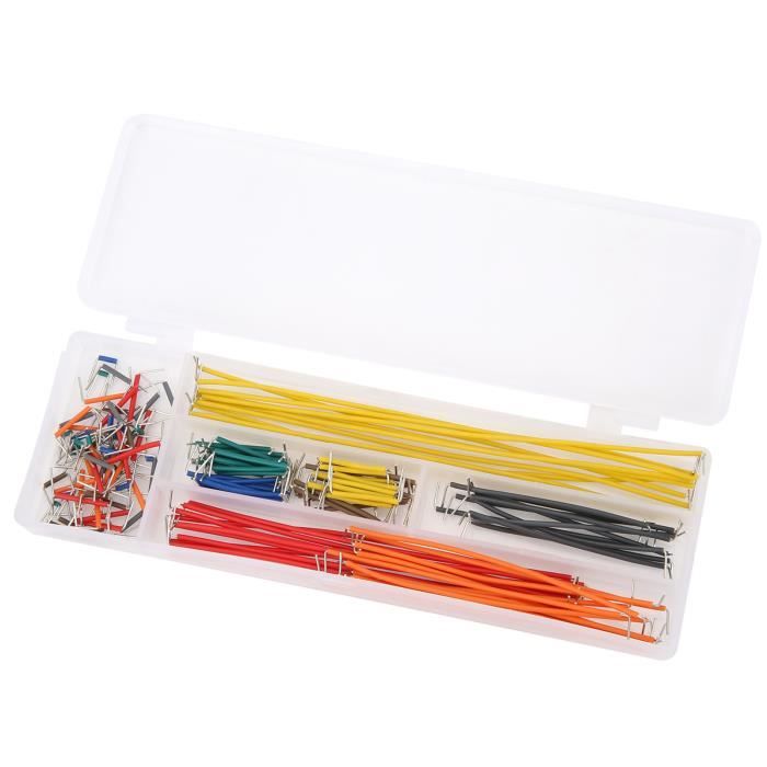 840 Fils Jumper En U VooGenzek - 14 Longueurs - Pour Breadboard - Avec 2 Pinces à épiler - Sans Soudure