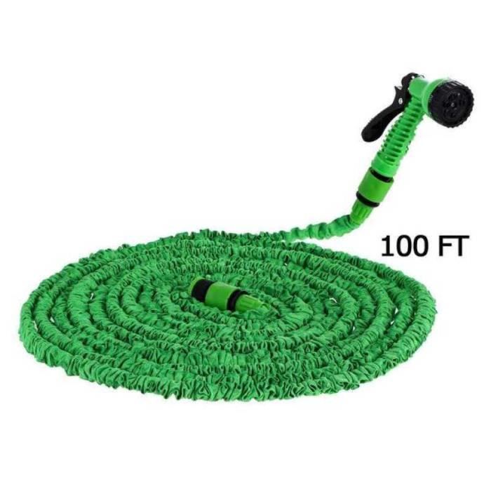 Tuyau D'arrosage Extensible 15 M - 10 Modes, Latex + Polyester, Raccords Laiton, Sac De Rangement Inclus