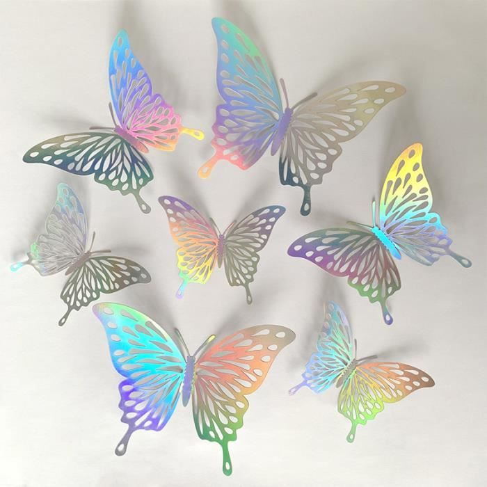 STICKERS,D--Autocollant Mural Suncatcher 3D de Papillon à Effet Cristal ...