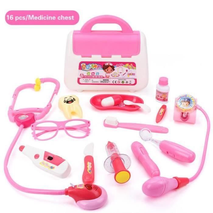 Mallette Docteur Enfant 3 Ans - Kit Médical Avec Stéthoscope Et Déguisement - Jouet Rôle Dentiste Pour Garçon Et Fille