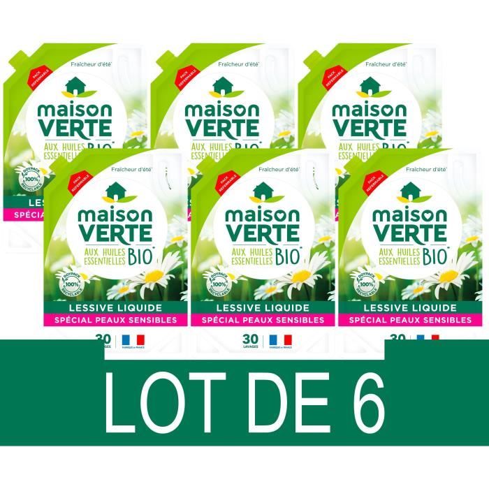 Maison Verte 188844 Lessive Concentree Hypoallergenique Fraicheur D Ete 32 Lavages 1 9 L Achat Vente Lessive Cdiscount