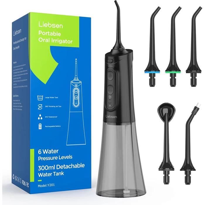 Hydropulseur Dentaire Mornwell F18 - Rechargeable, 3 Modes, 200 Ml, 4 Buses