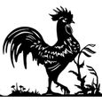 Girouette de Jardin Exterieur Coq en métal - Style Forme de Coq Rétro - Indicateur de Direction du Vent - Noir-1