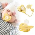 YIN® Atyhao sucette bébé Bling Sucette dorée pour bébé Design incurvé 26 lettres Matériaux sûrs Sucette pour bébé Bling sain 92428-1