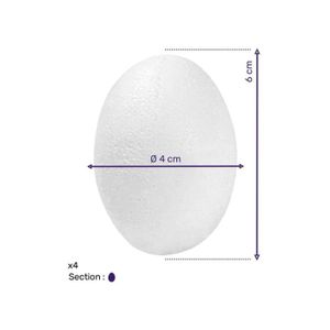 Lot De 5 Œufs En Mousse De Polystyrène Blanc 12 Cm - Idéal Pour Décorations Pâques, Loisirs Créatifs Et Artisanat
