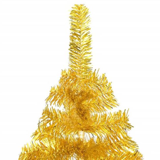 Sapin De Noël Artificiel Doré 150 Cm - PVC Réaliste - Stable Avec Support - Réutilisable