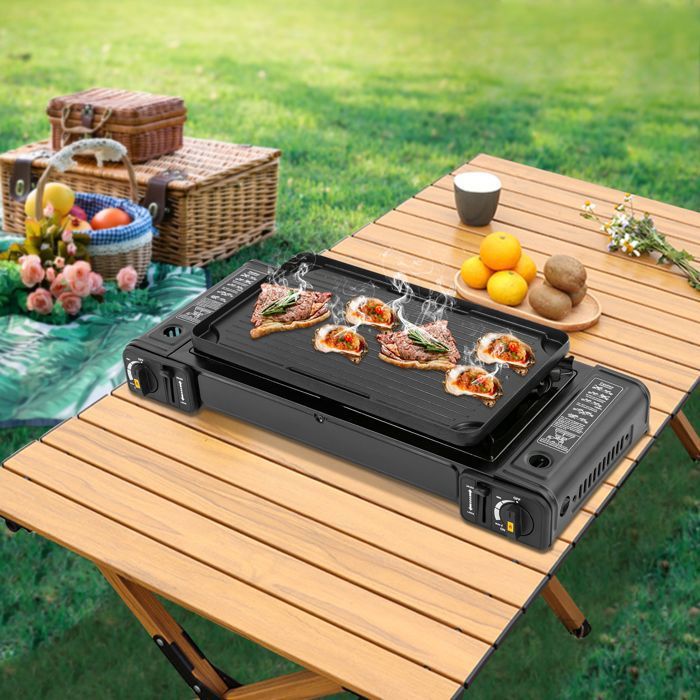 Odoland Foyer De Camping Portable 2-en-1 : Brasero + Barbecue Avec Grille Amovible Et Sac De Transport – Idéal Pour Les Soirées En Plein Air !