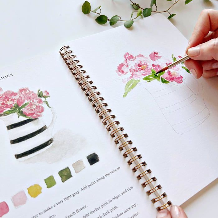 Cahier Aquarelle Adulte Avec Palette 12 Couleurs - Papier Qualité, Idéal Débutants, Cours D'art Ou Voyage