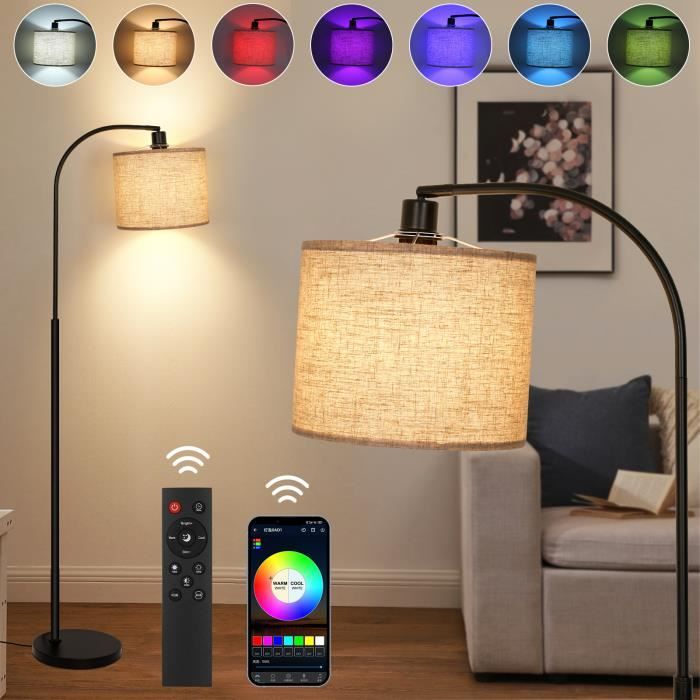 Lampadaire HappyLEDS RGB - Lampadaire moderne - Lampe sur pied Salon - Lampe  LED 