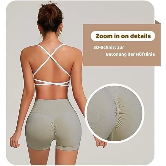 Legging Court Femme de V Taille Short Sport Cycliste Femme Anti Frottement Cuisse Legging Sport Femme Short Running Fitness Gris Cdiscount Sport
