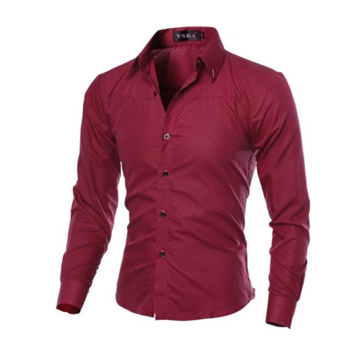 CHEMISE HOMME Chemise manches longues taille plus M 5XL
