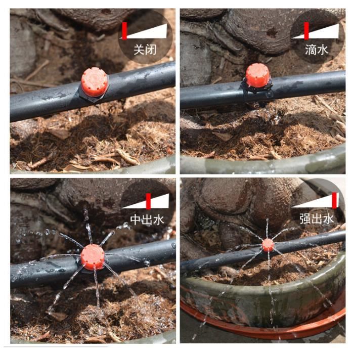 Kit Irrigation Goutte à Goutte – 100 Goutteurs Réglables, Pour Tuyaux 4/7 Mm, Débit 0-70 L/h
