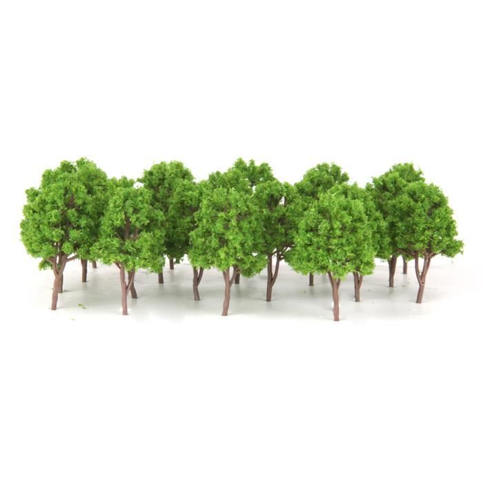 Lot De 20 Arbres Miniatures Verts – Échelle 1:200 – Pour Chemins De Fer, Dioramas, Décoration