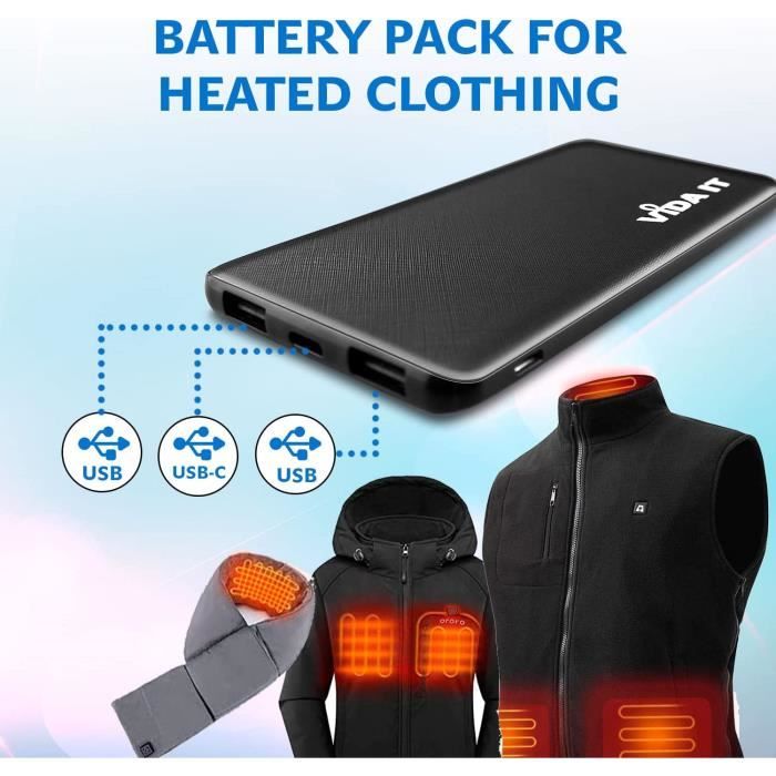Vida IT Slim Batterie Externe pour Gilet Veste Manteau Chauffant Cdiscount Telephonie
