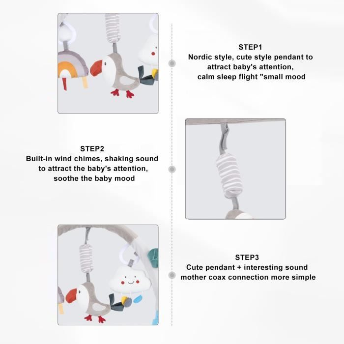 Mignon bébé suspendu hochet jouet dessin animé berceau Mobile suspendu jouet bébé musique
