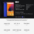 vernee MIX 2 Smartphone 6 pouces 18: 9 Plein écran FHD Android 7.0 6+64GB Helio P25 Octa-core 2.5GHz 1080 * 2160 pixels Noir-2