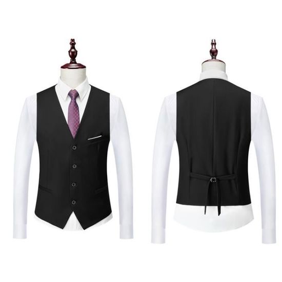 Costume 3 Pièces Pour Homme - Coupe Droite - Veste, Gilet Et Pantalon - Pour Mariage, Affaires, Festival, Loisirs